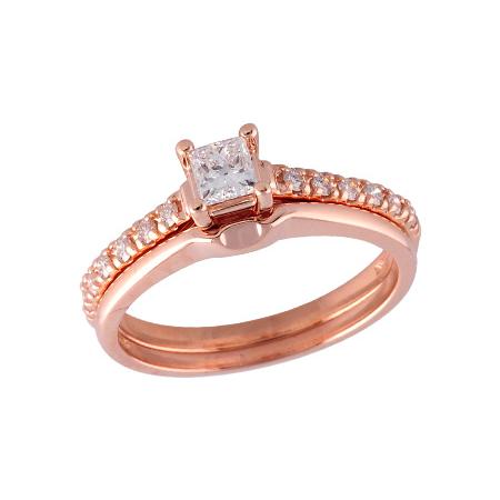 14KT Gold Two-Piece Diamond Wedding Set
