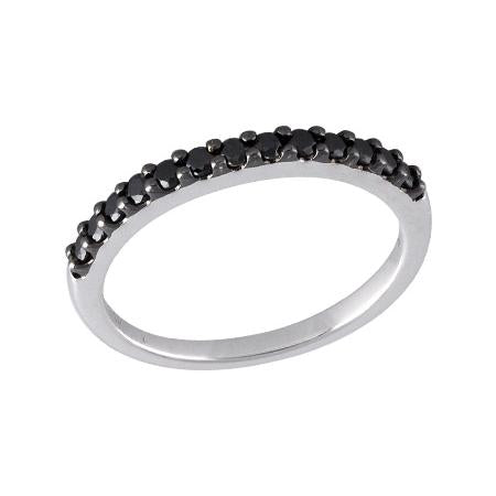 14KT Gold Ladies Black Diamond Wedding Ring