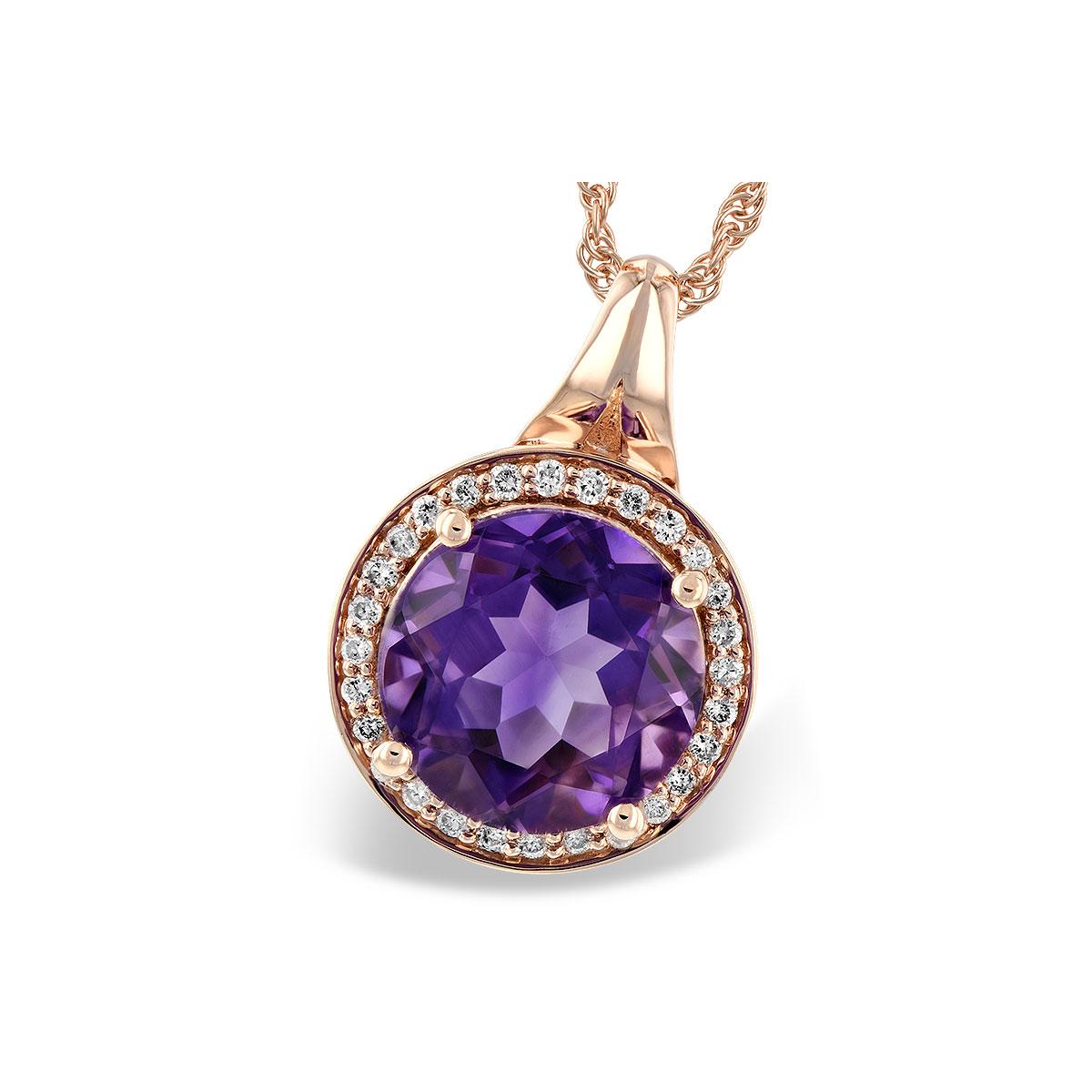 14KT Gold Amethyst Necklace