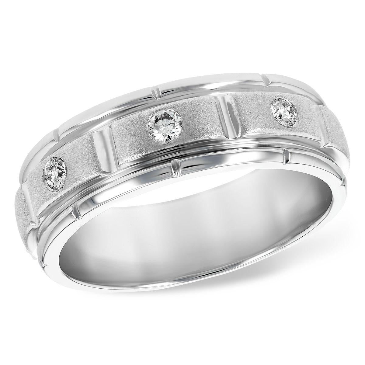 14KT Gold Mens Diamond Wedding Ring