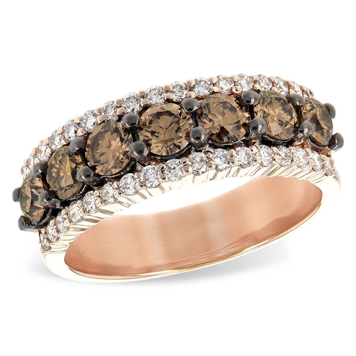 14KT Gold Ladies Brown Diamond Wedding Ring