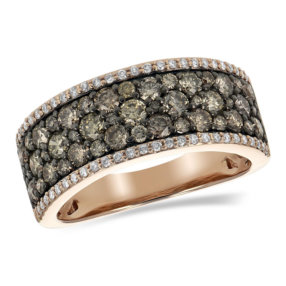 14KT Gold Ladies Brown Diamond Wedding Ring