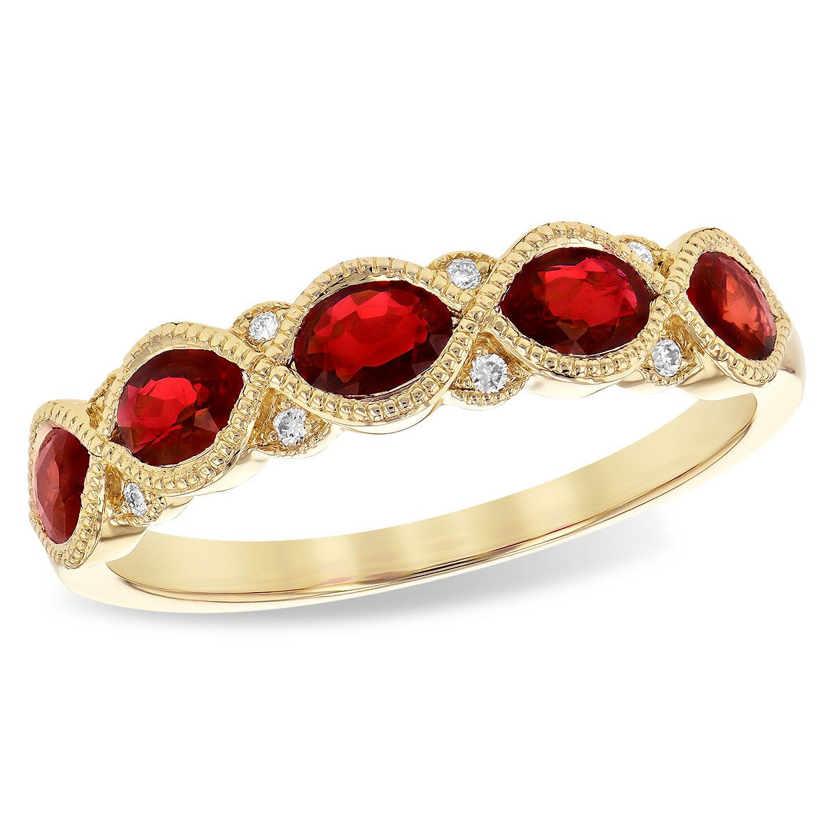 14KT Gold Ladies Ruby Wedding Ring