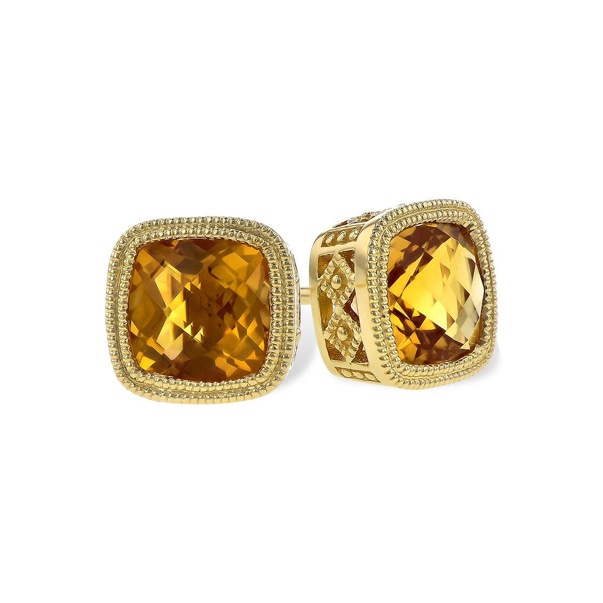 14KT Gold Citrine Earrings