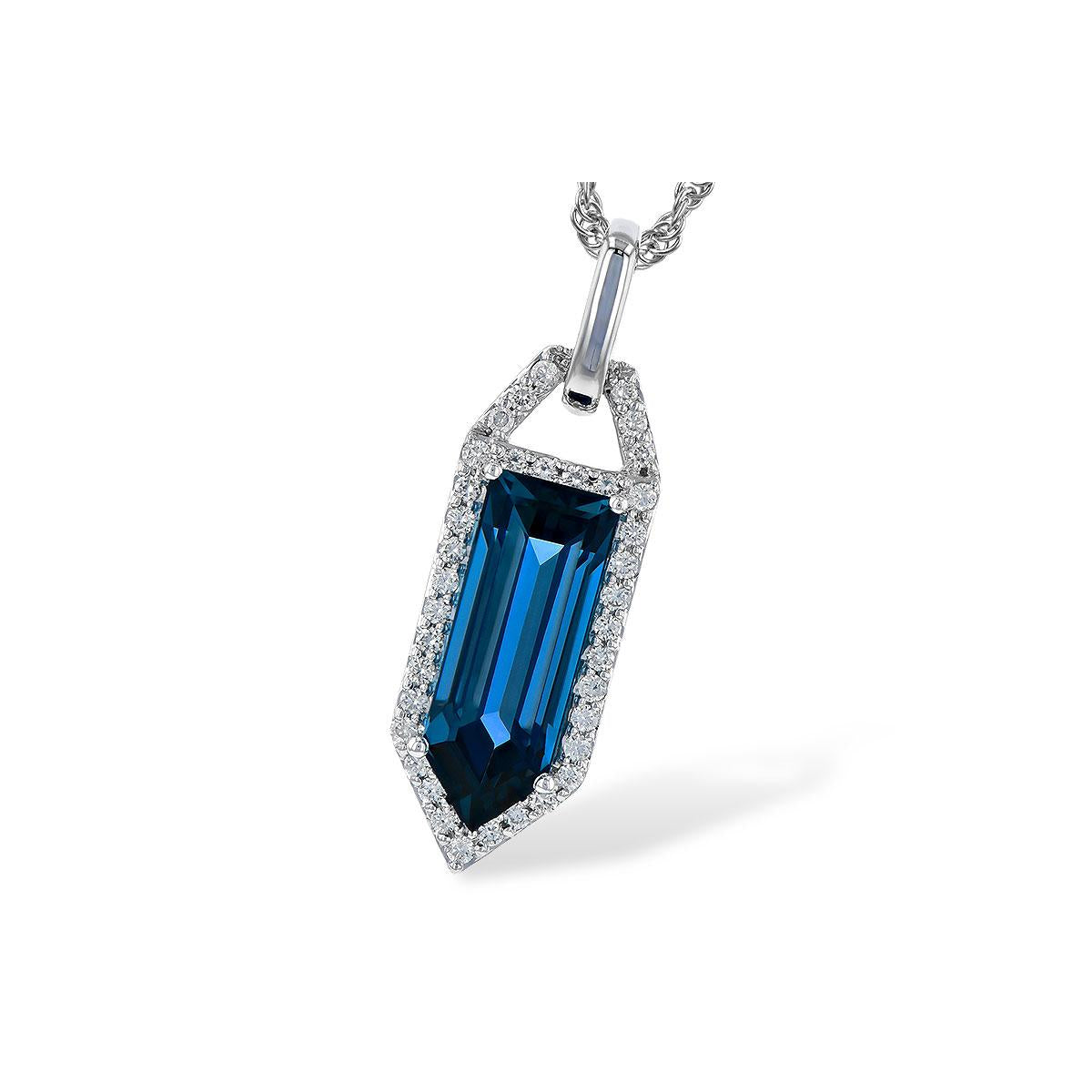 14KT Gold Blue Topaz Necklace