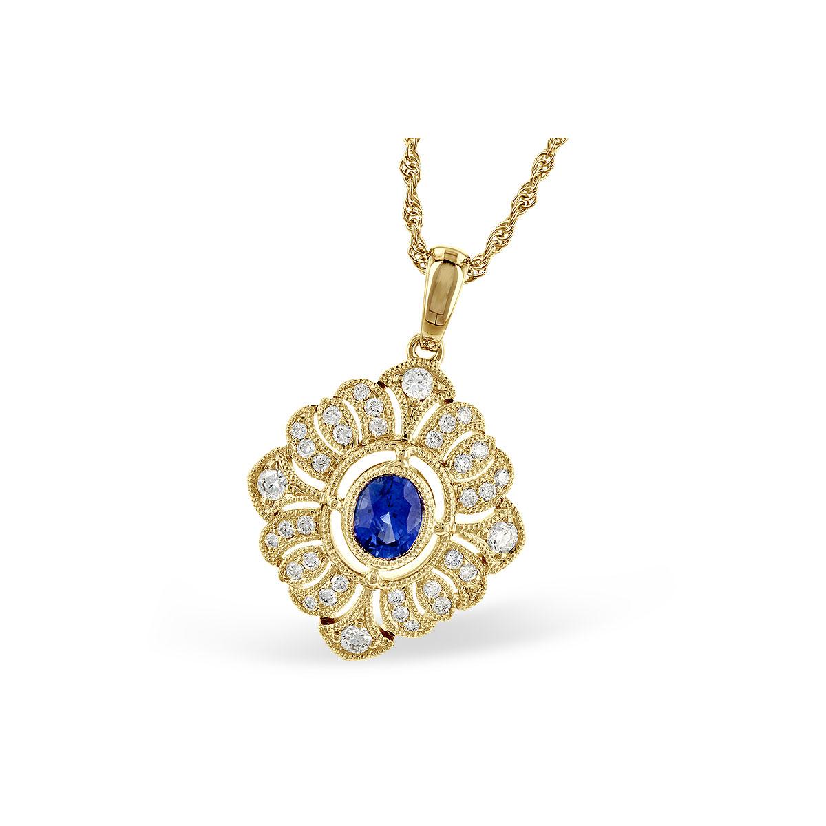 14KT Gold Sapphire Necklace