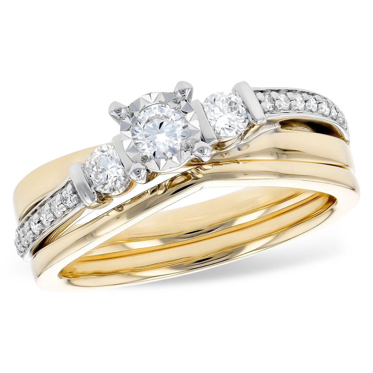 14KT Gold Two-Piece Diamond Wedding Set