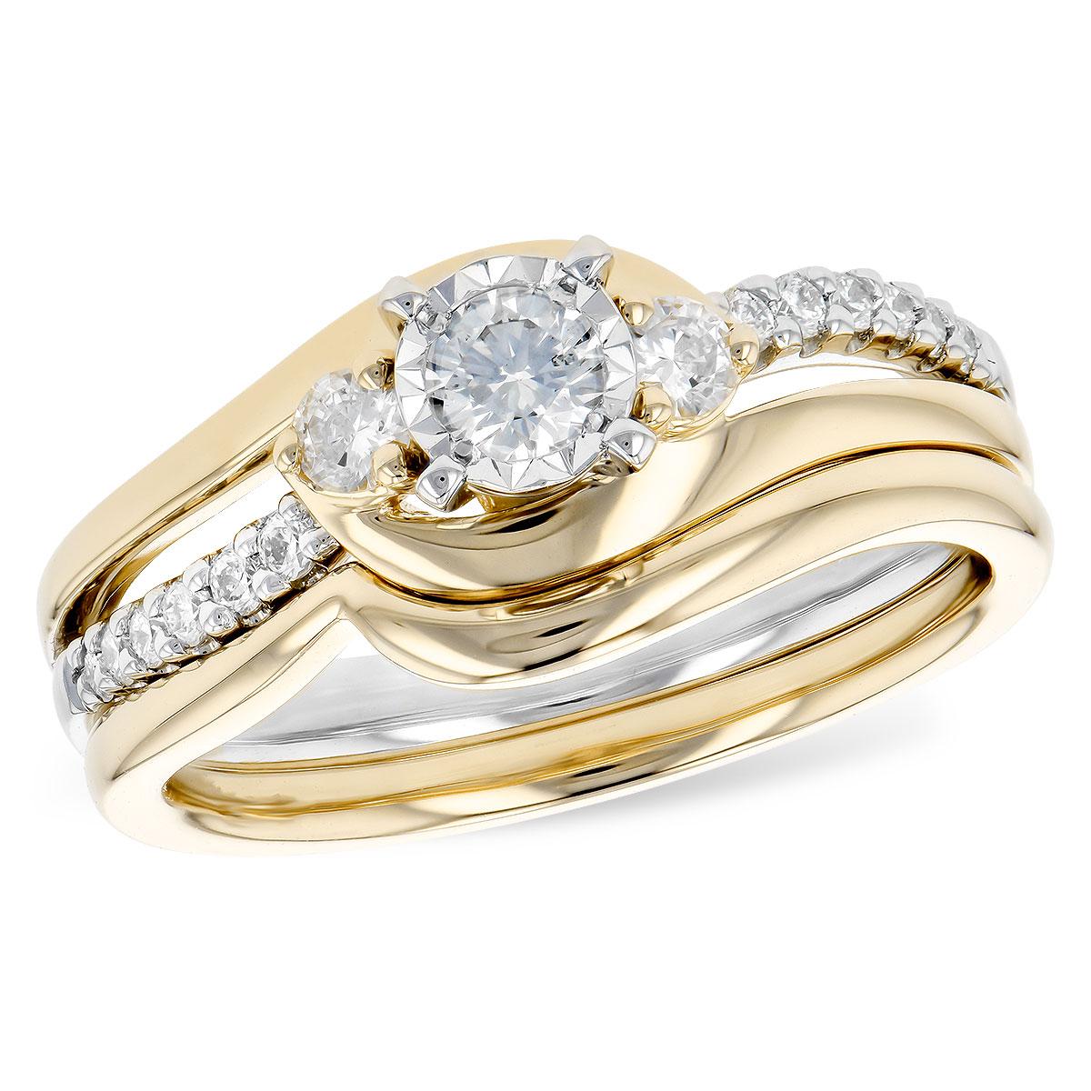 14KT Gold Two-Piece Diamond Wedding Set