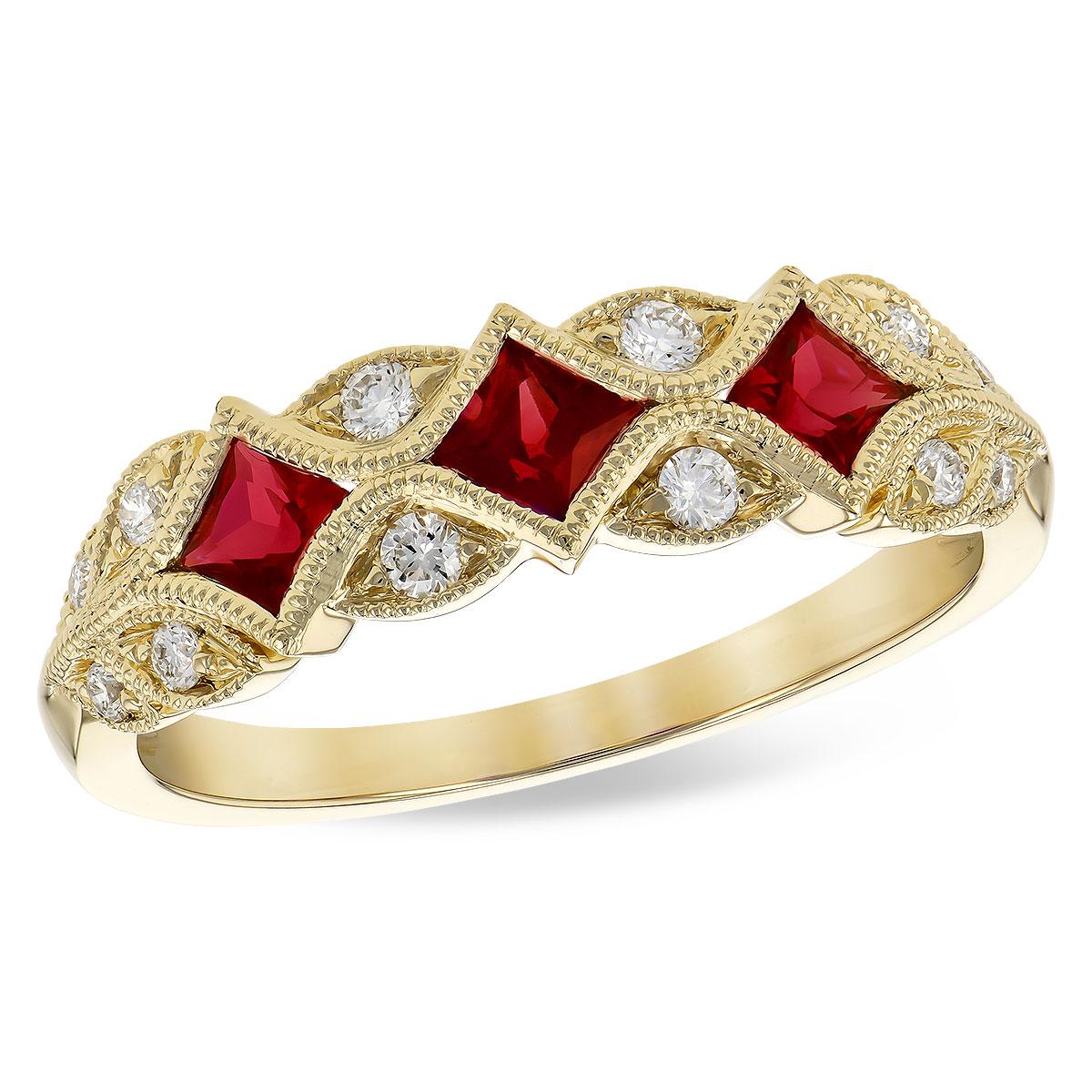 14KT Gold Ladies Ruby Wedding Ring