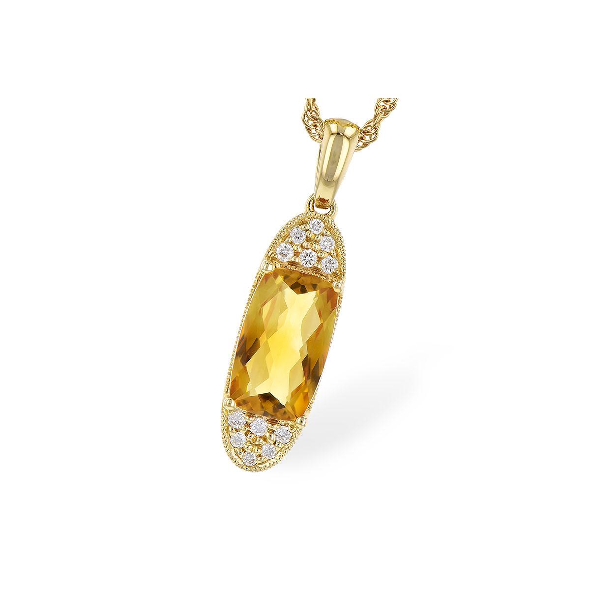 14KT Gold Citrine Necklace