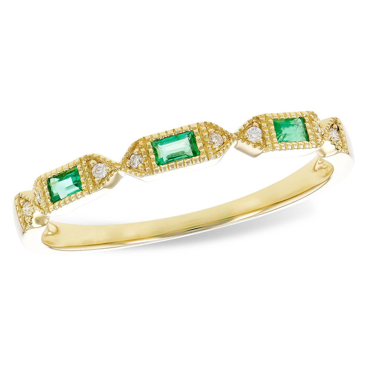14KT Gold Ladies Emerald Wedding Ring
