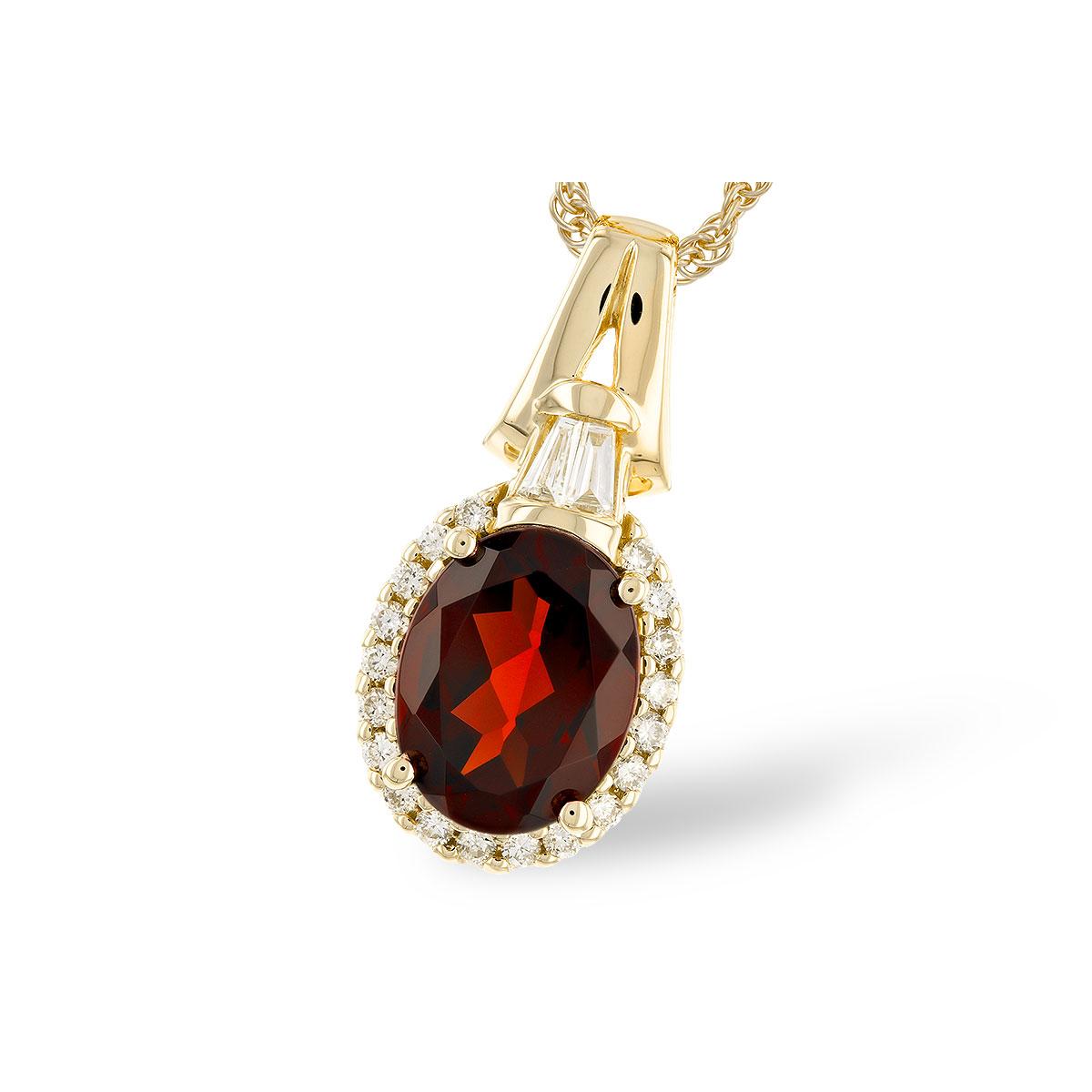 14KT Gold Garnet Necklace