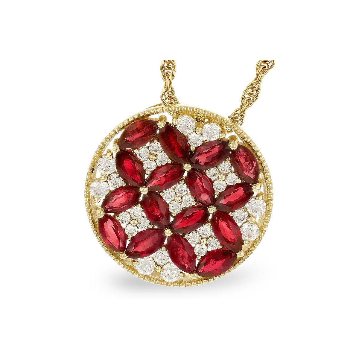 14KT Gold Ruby Necklace