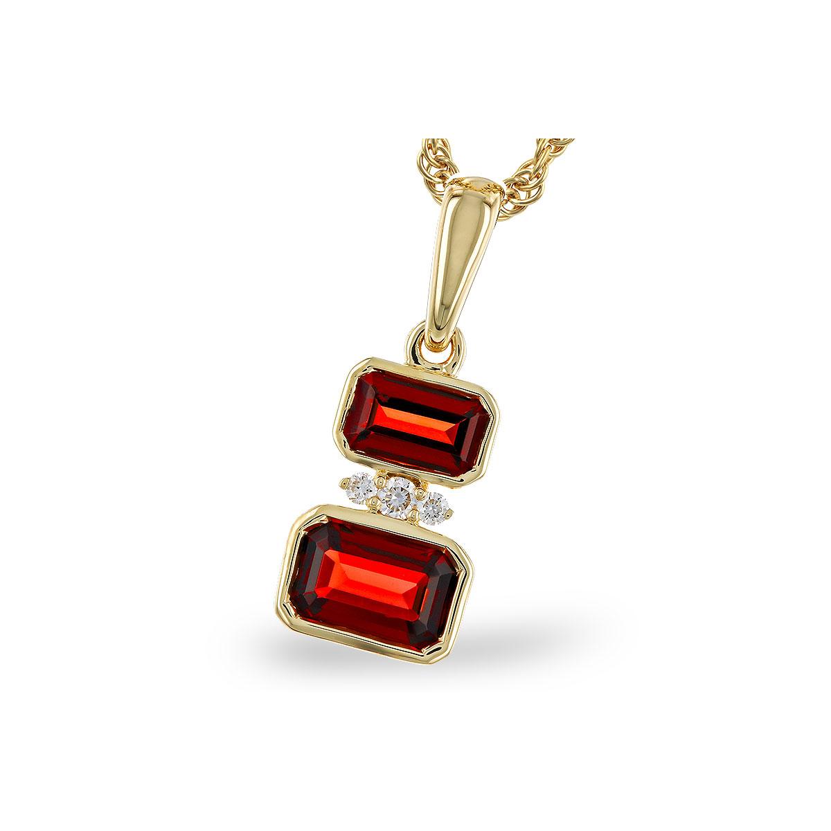 14KT Gold Garnet Necklace