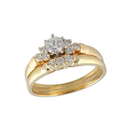 14KT Gold Two-Piece Diamond Wedding Set