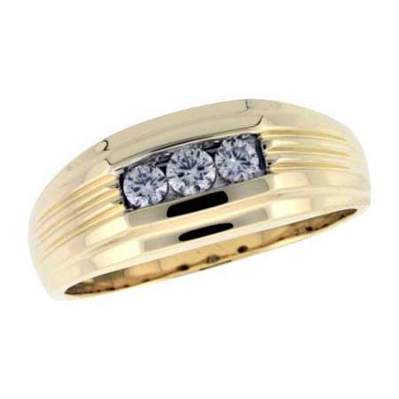 14KT Gold Mens Diamond Wedding Ring