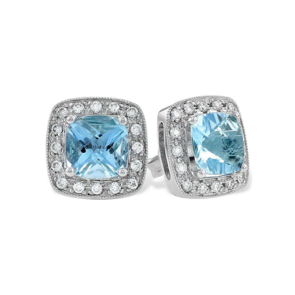 14KT Gold Aqua Earrings