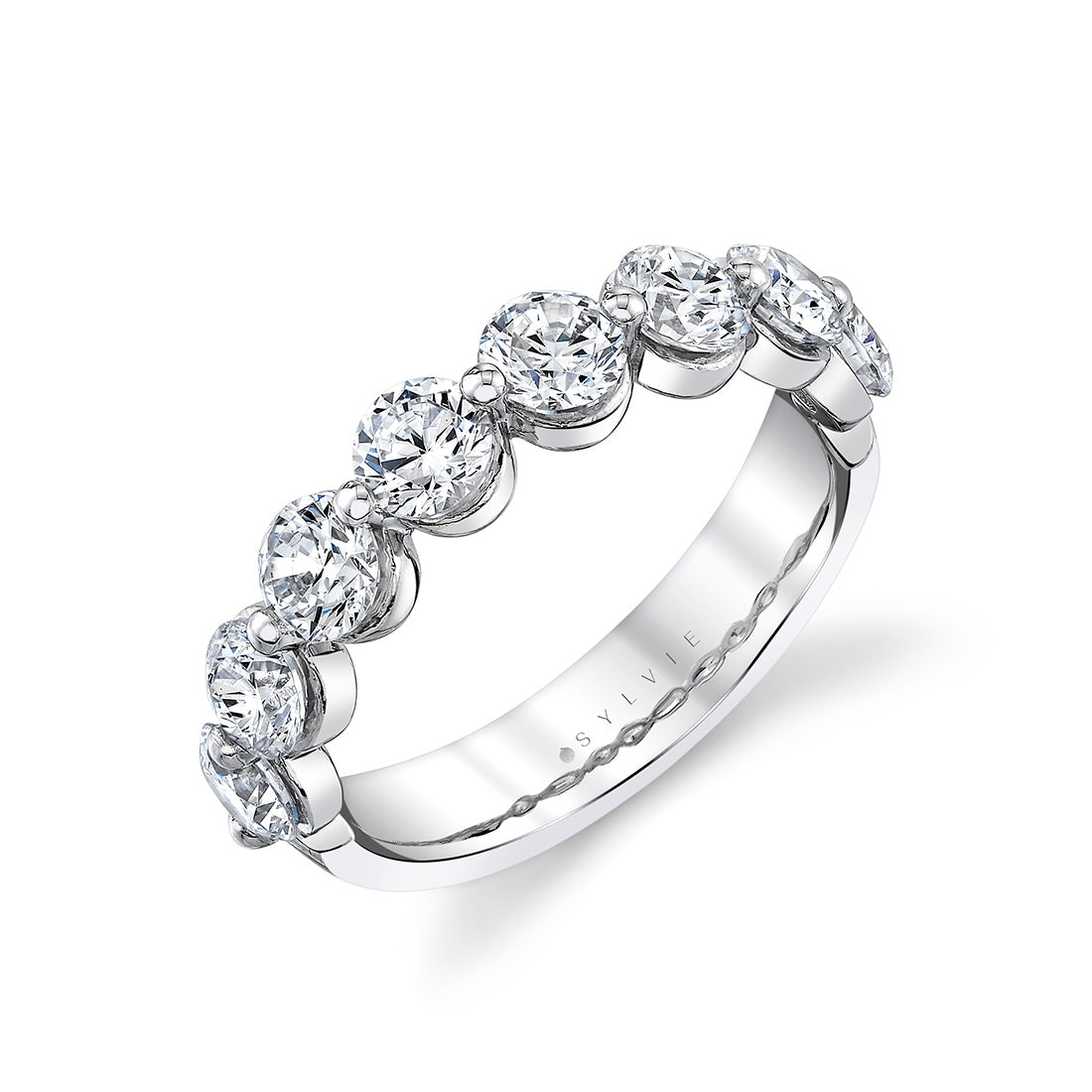 (Gallery) Shared Prong Diamond Wedding Ring