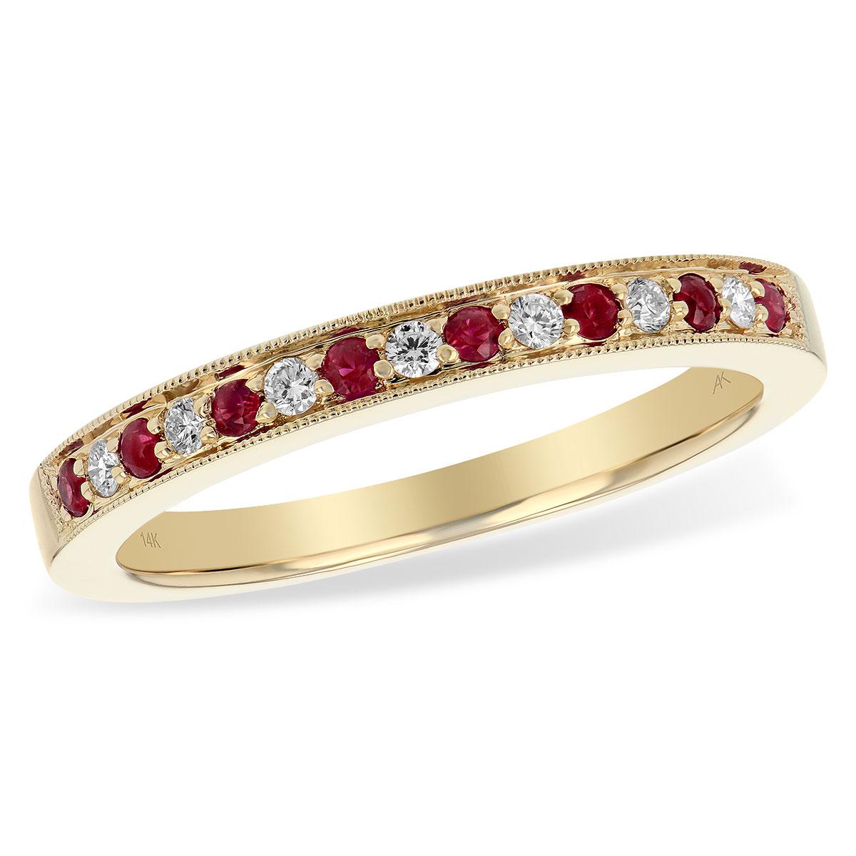 14KT Gold Ladies Ruby Wedding Ring