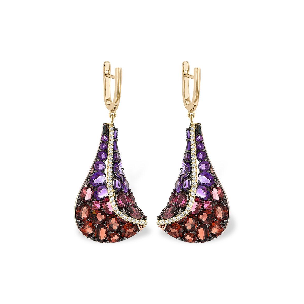 14KT Gold Multi-Stone Earrings