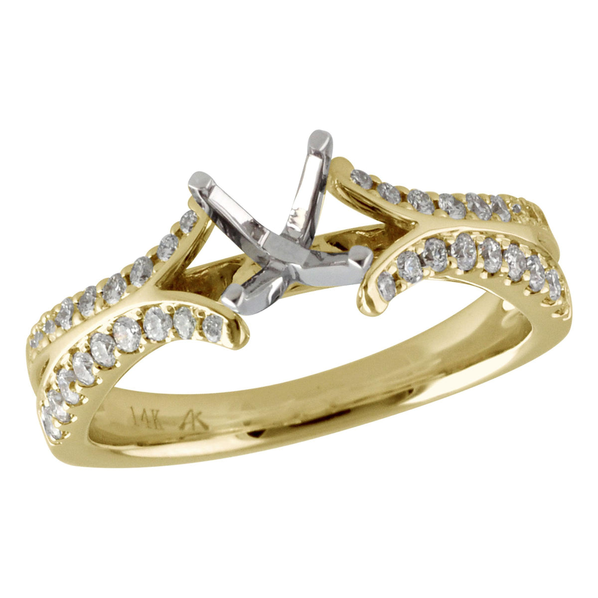 14KT Gold Semi-Mount Engagement Ring