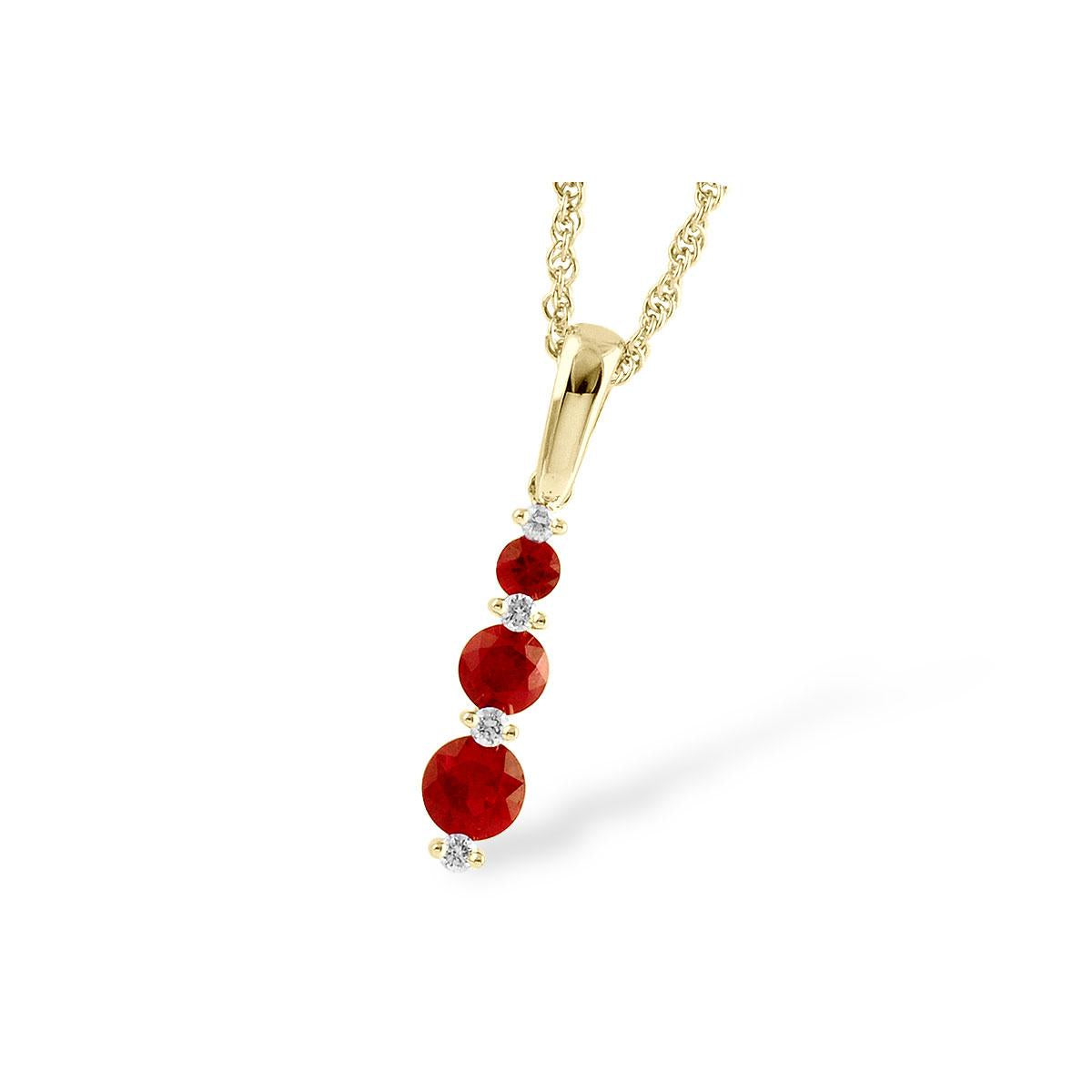 14KT Gold Ruby Necklace