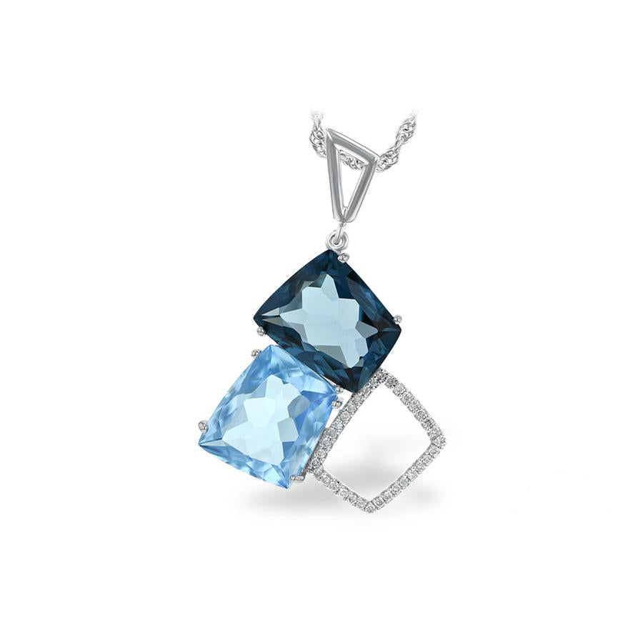 14KT Gold Blue Topaz Necklace