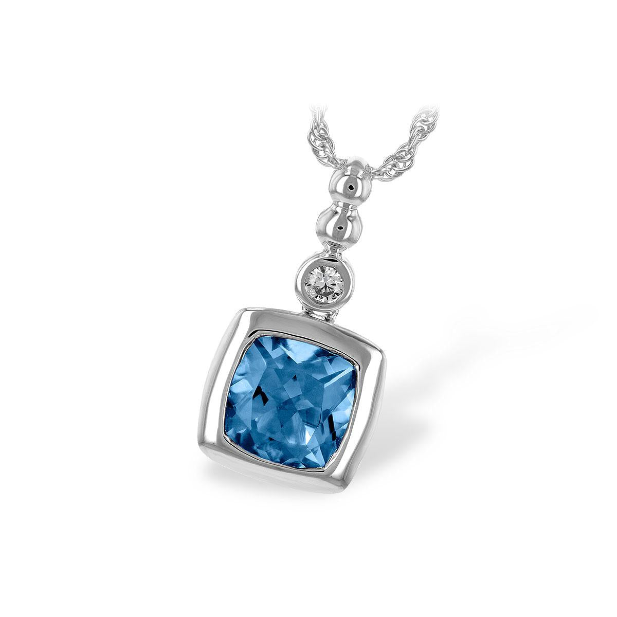 14KT Gold Blue Topaz Necklace