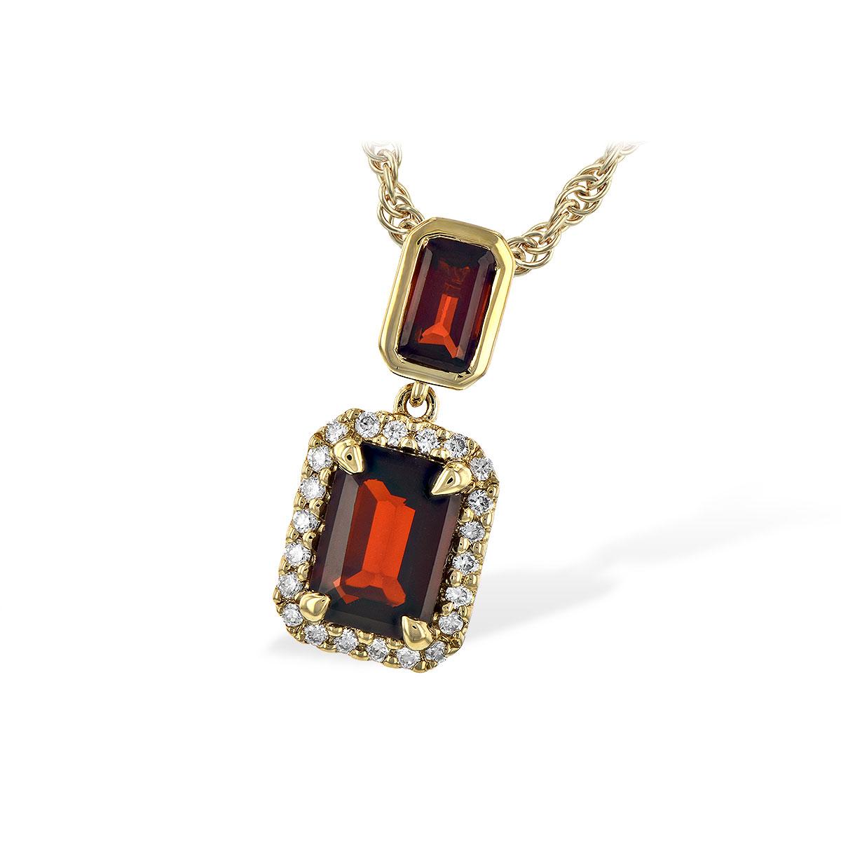 14KT Gold Garnet Necklace