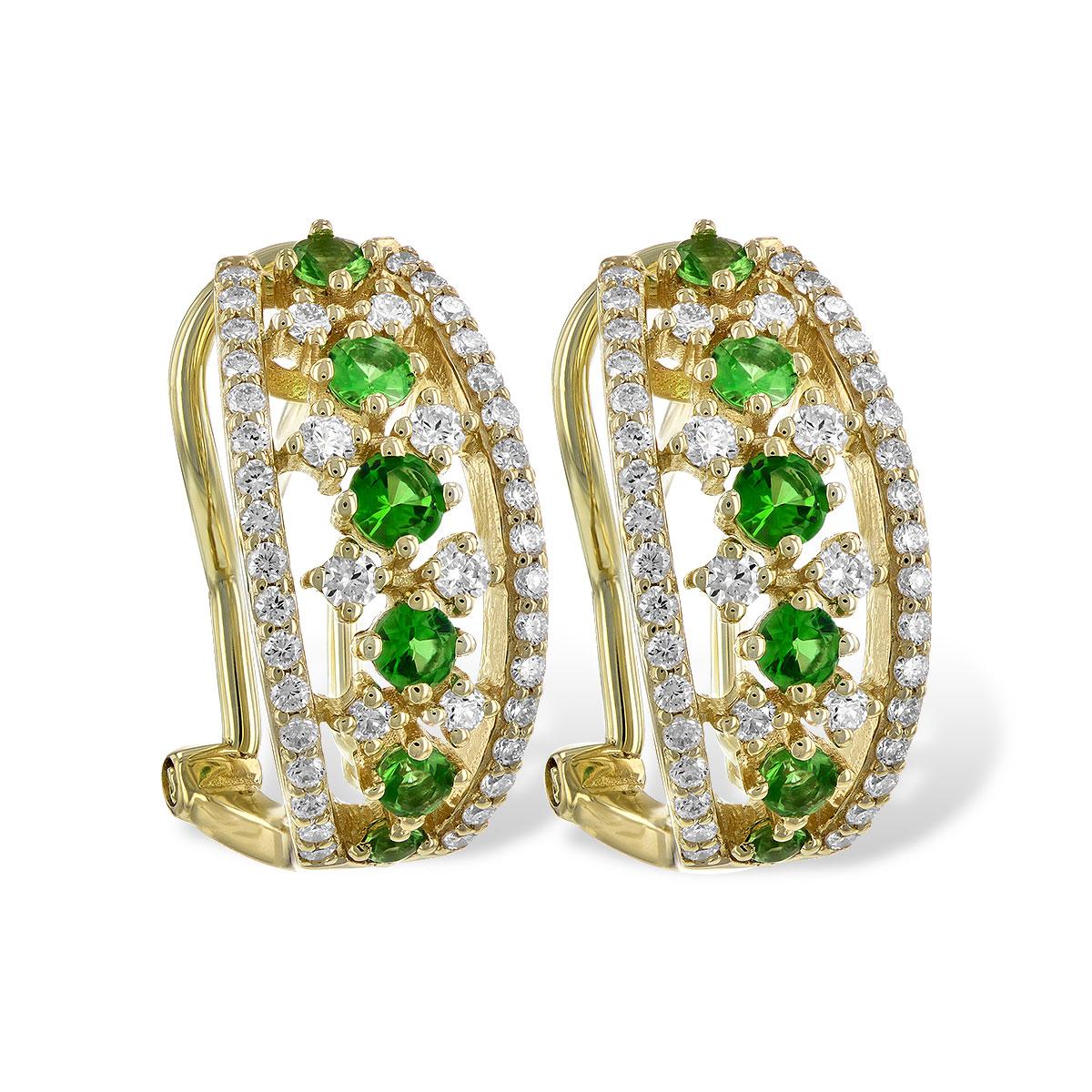14KT Gold Green Garnet Earrings