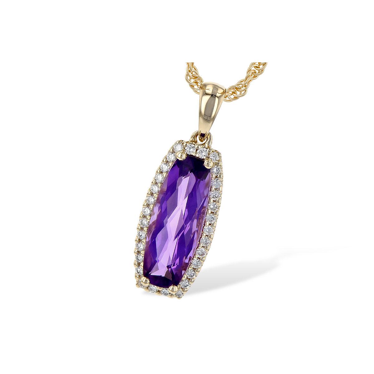 14KT Gold Amethyst Necklace