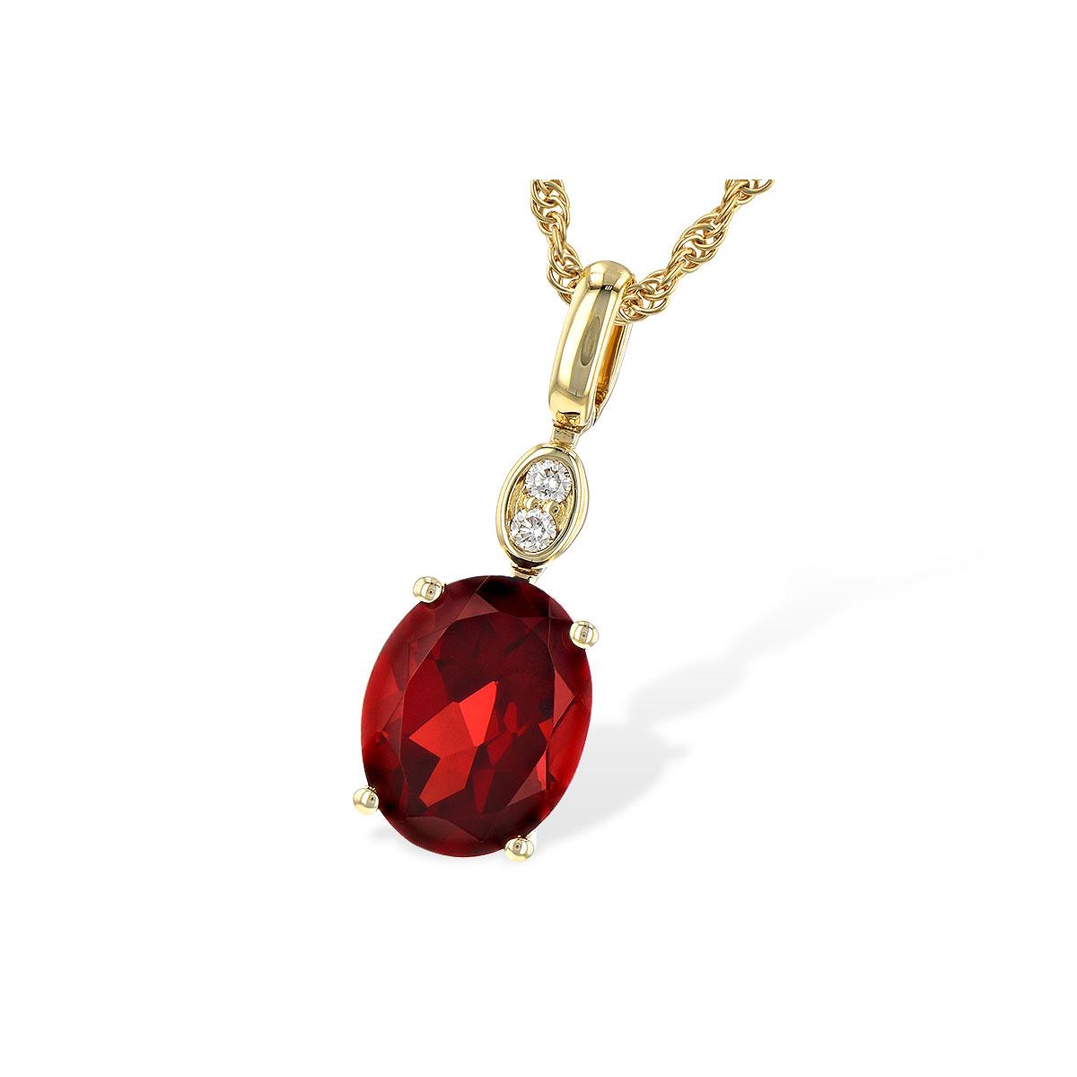 14KT Gold Garnet Necklace