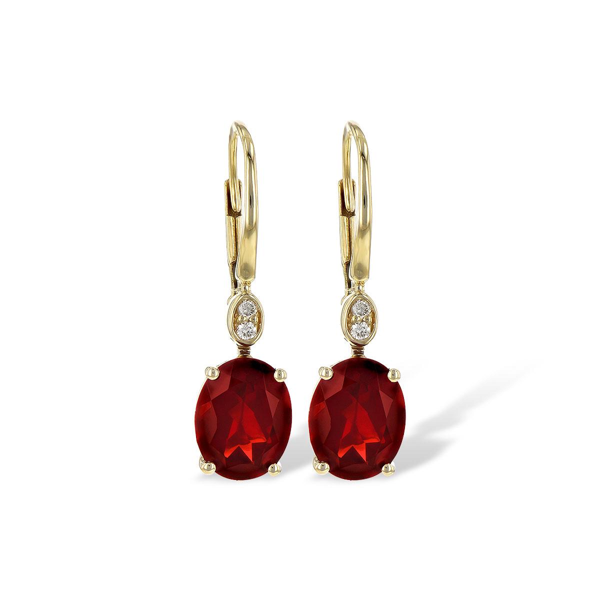 14KT Gold Garnet Earrings