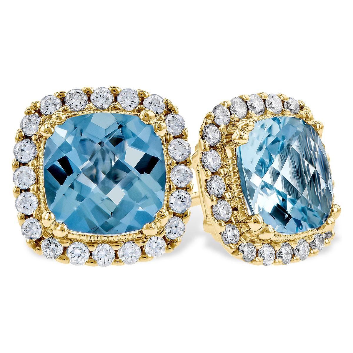 14KT Gold Aqua Earrings
