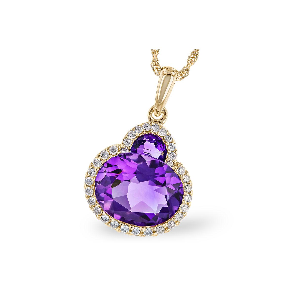 14KT Gold Amethyst Necklace