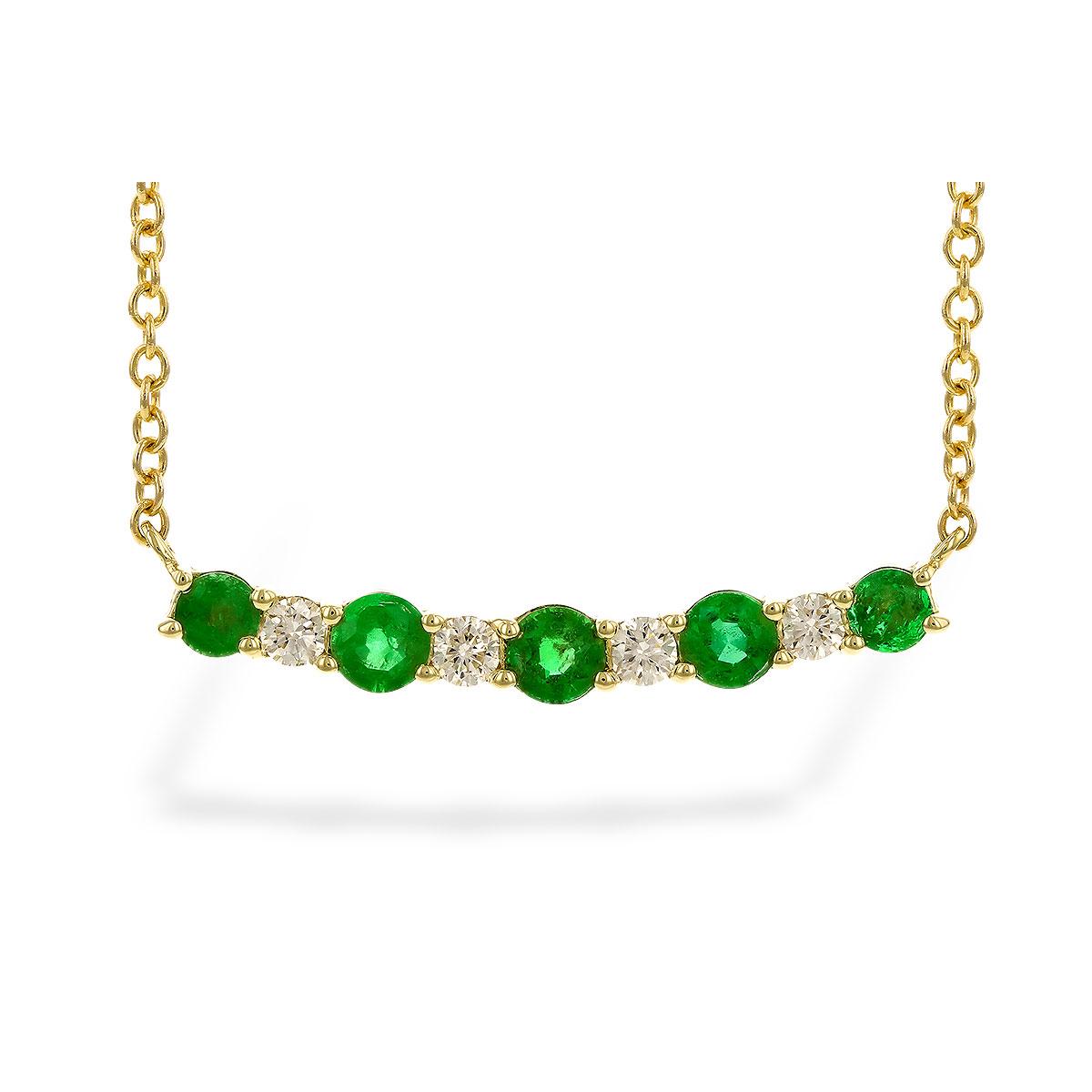 14KT Gold Emerald Necklace