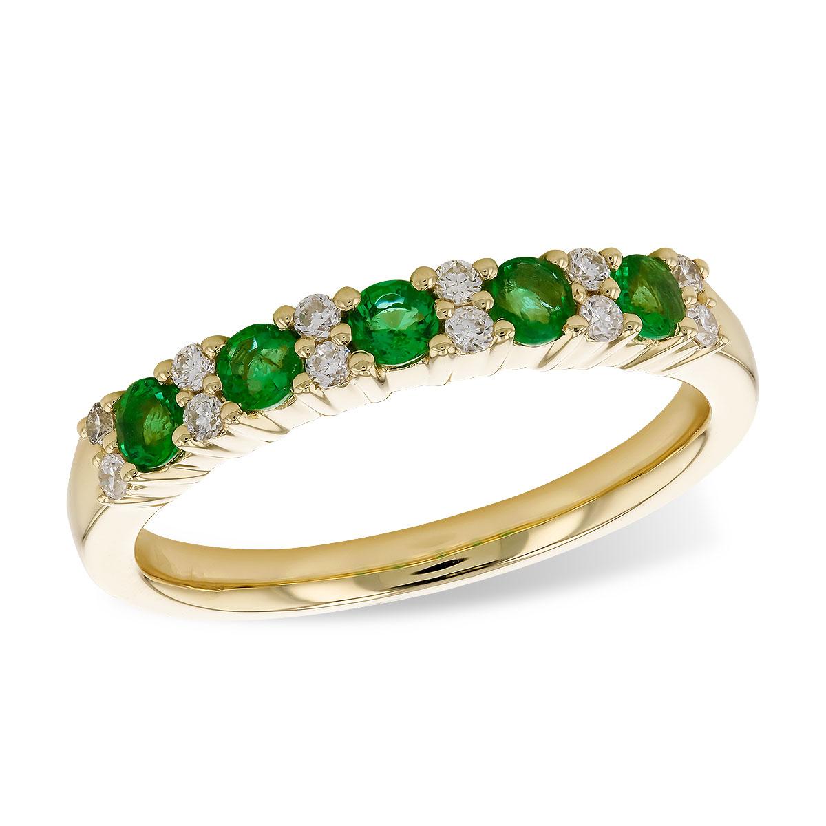 14KT Gold Ladies Emerald Wedding Ring