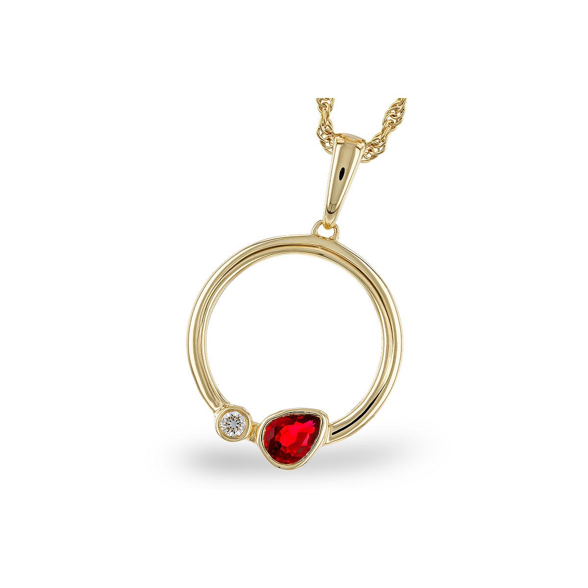 14KT Gold Ruby Necklace