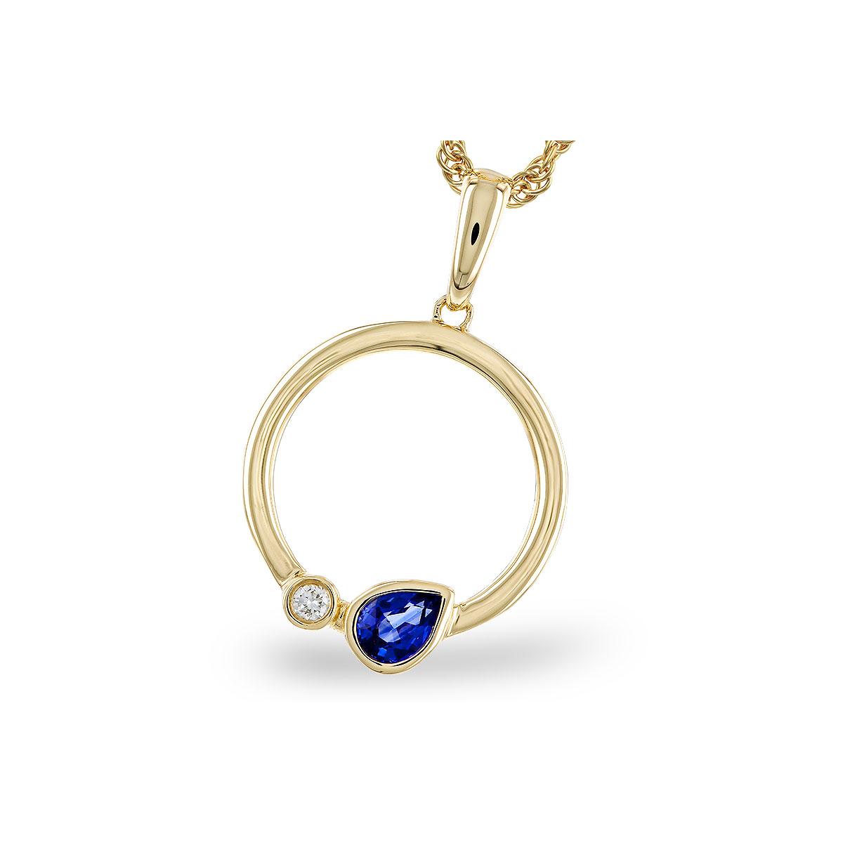 14KT Gold Sapphire Necklace