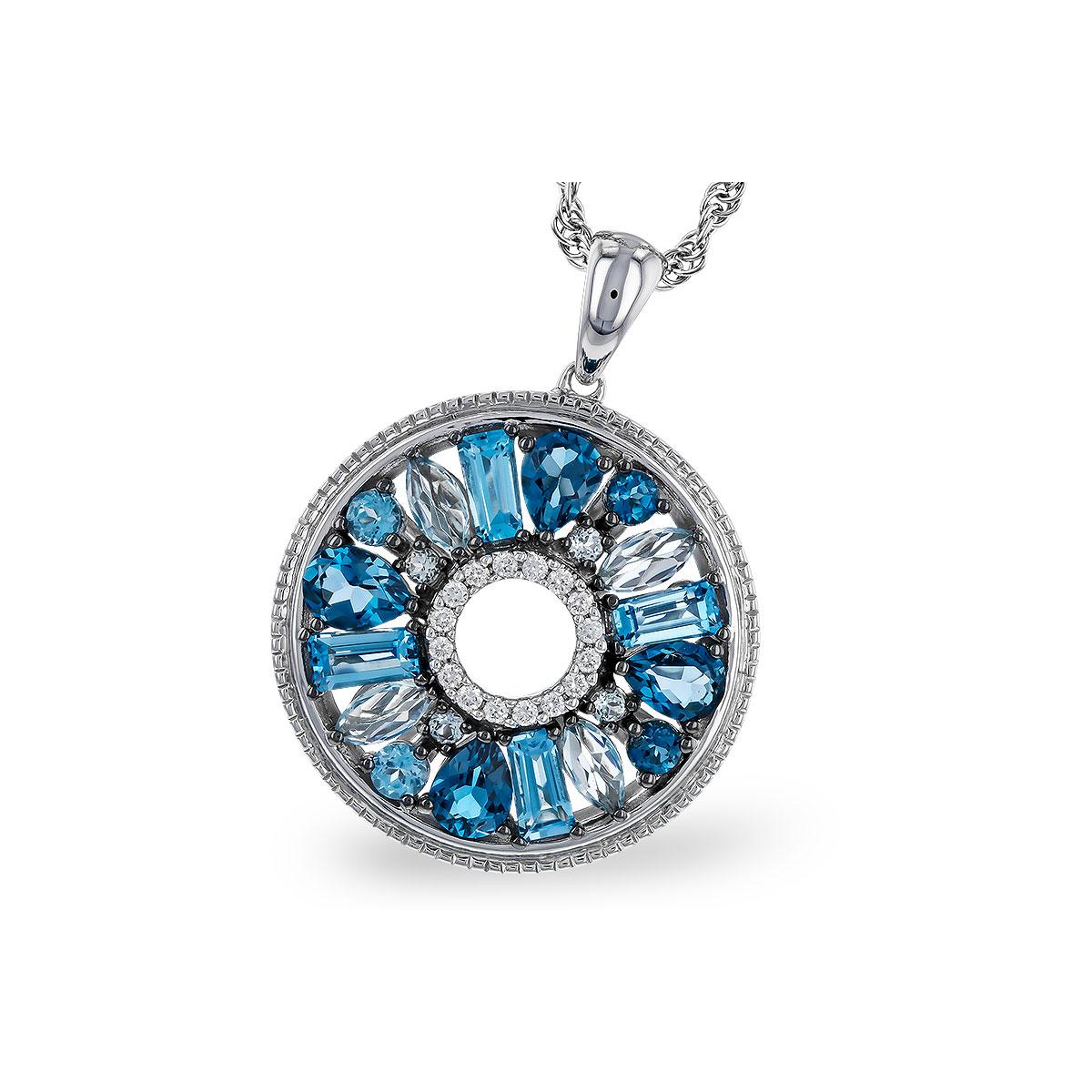 14KT Gold Blue Topaz Necklace