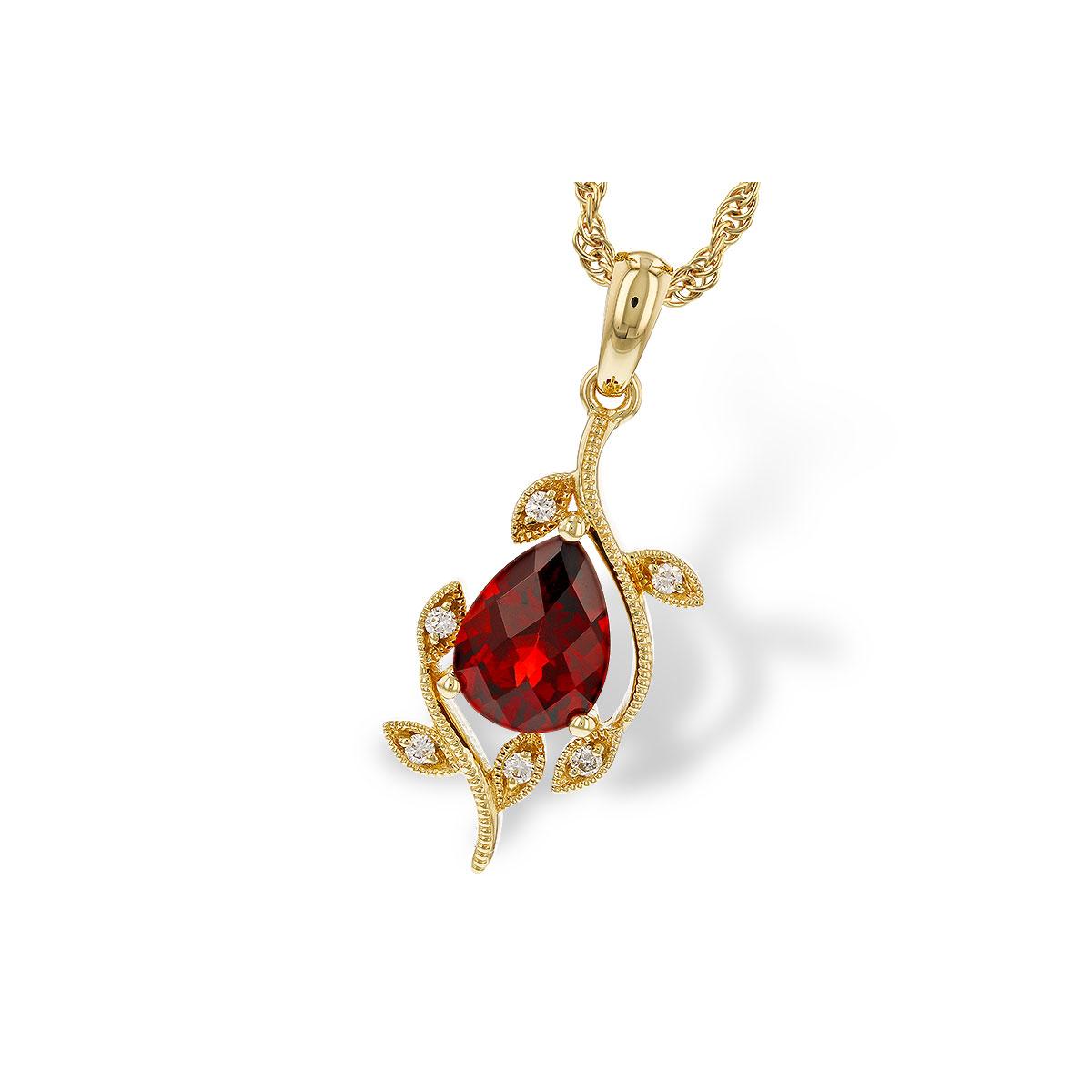 14KT Gold Garnet Necklace