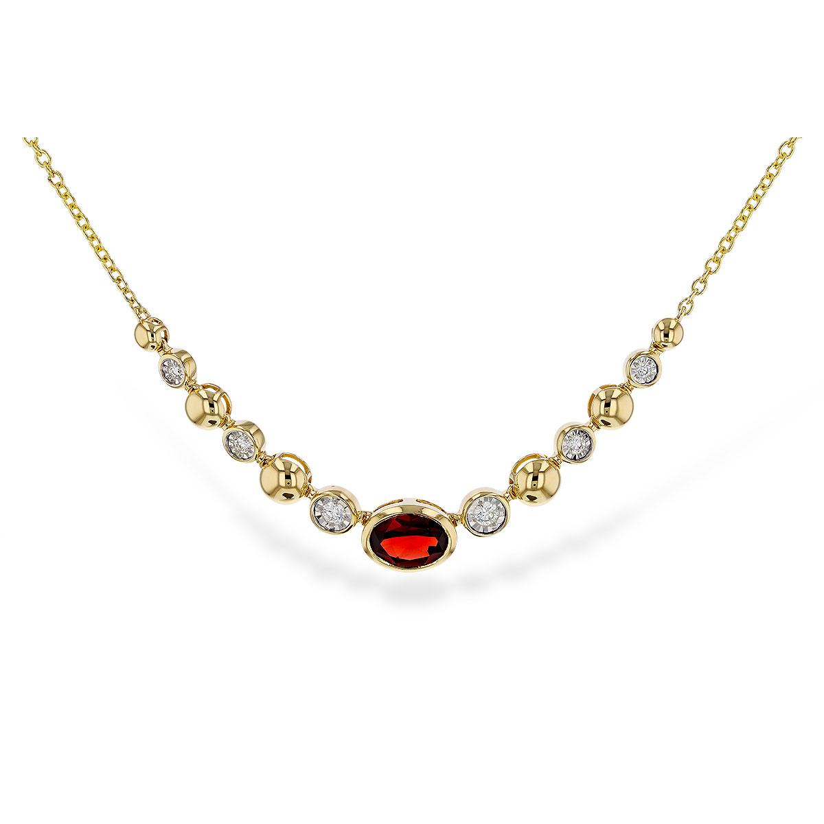 14KT Gold Garnet Necklace