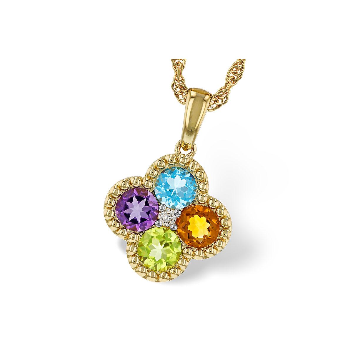 14KT Gold Multi-Stone Necklace