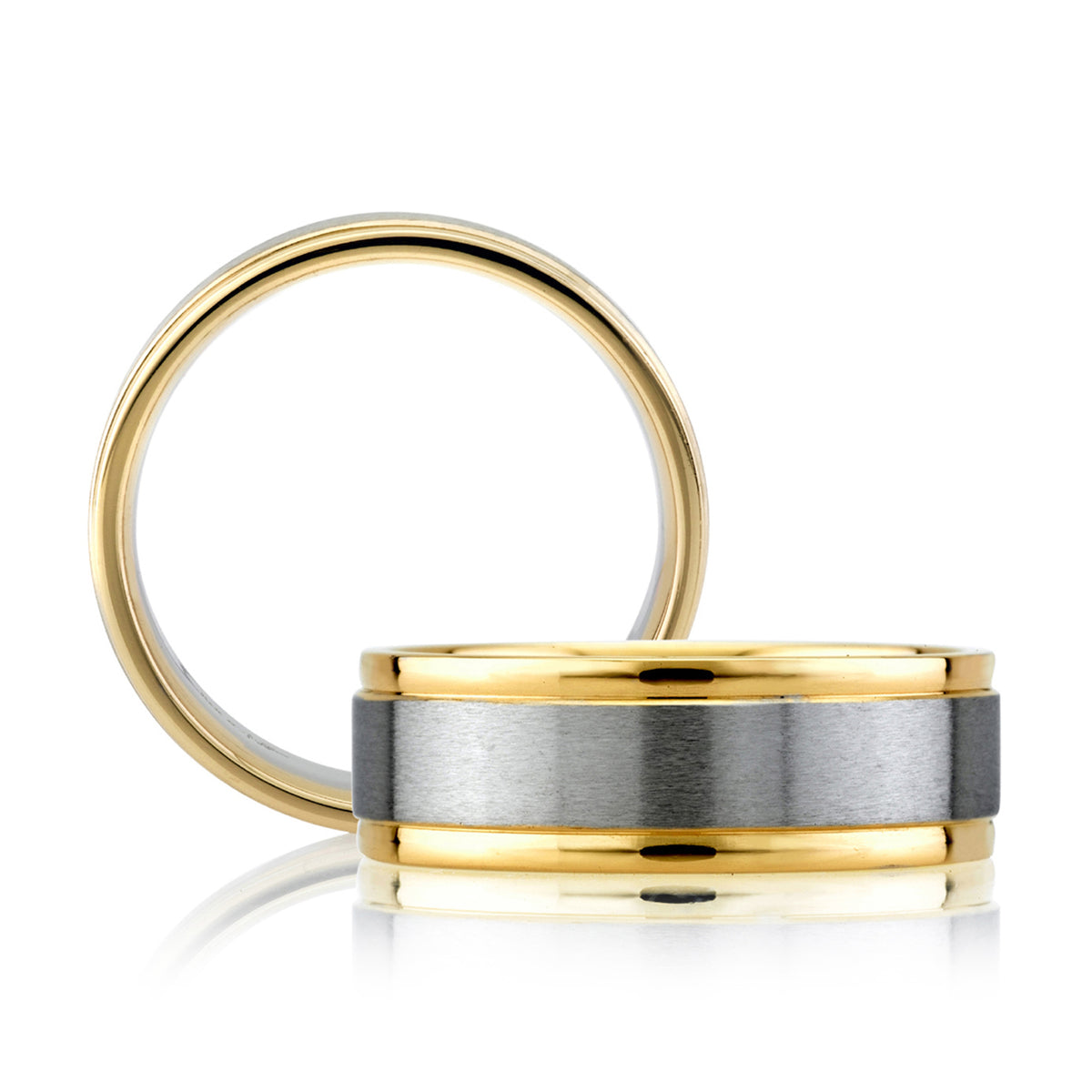 Two Tone Mens Wedding Band [BR4627-6/PL]