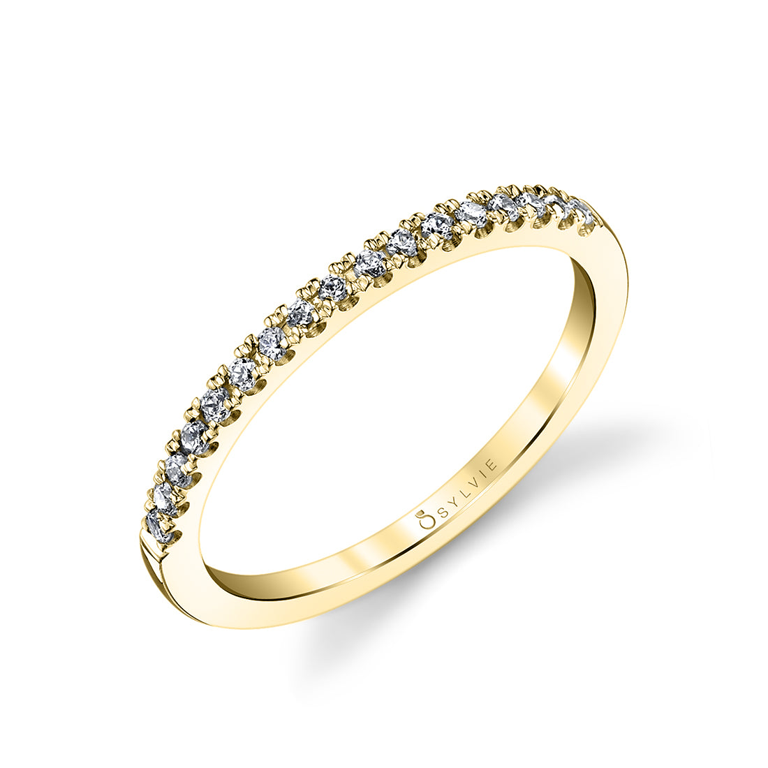 (14K Yellow) Classic Shared Prong Wedding Band