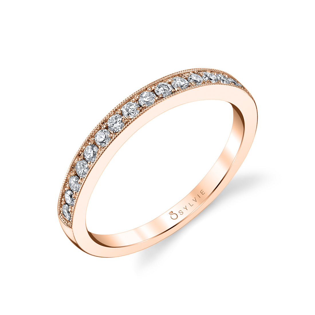 (18K Rose) Classic Diamond Wedding Band