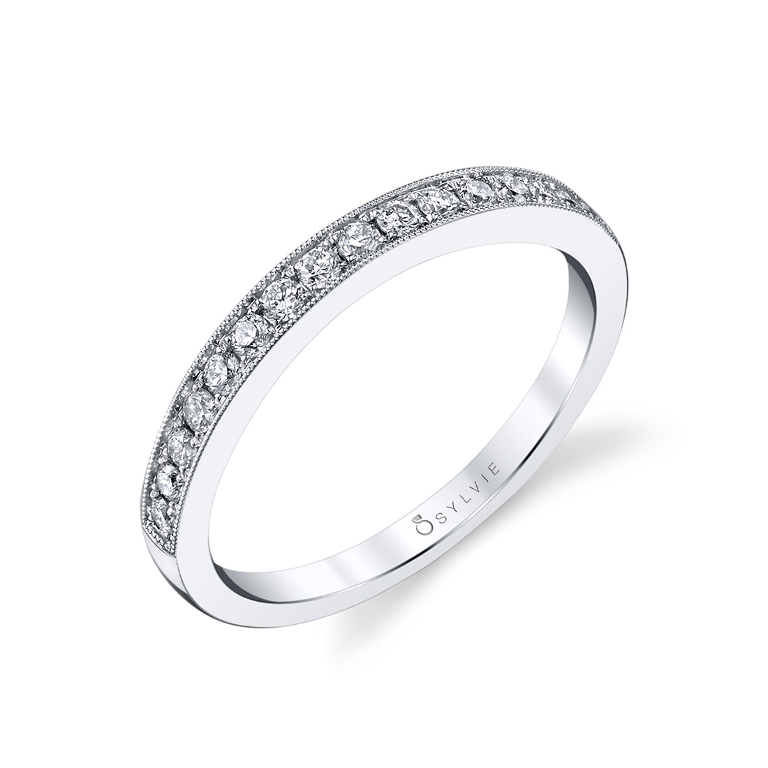 (Platinum White) Classic Diamond Wedding Band