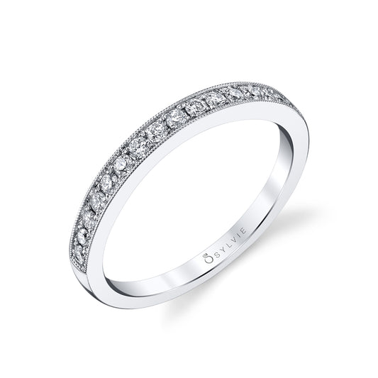 (Platinum White) Classic Diamond Wedding Band