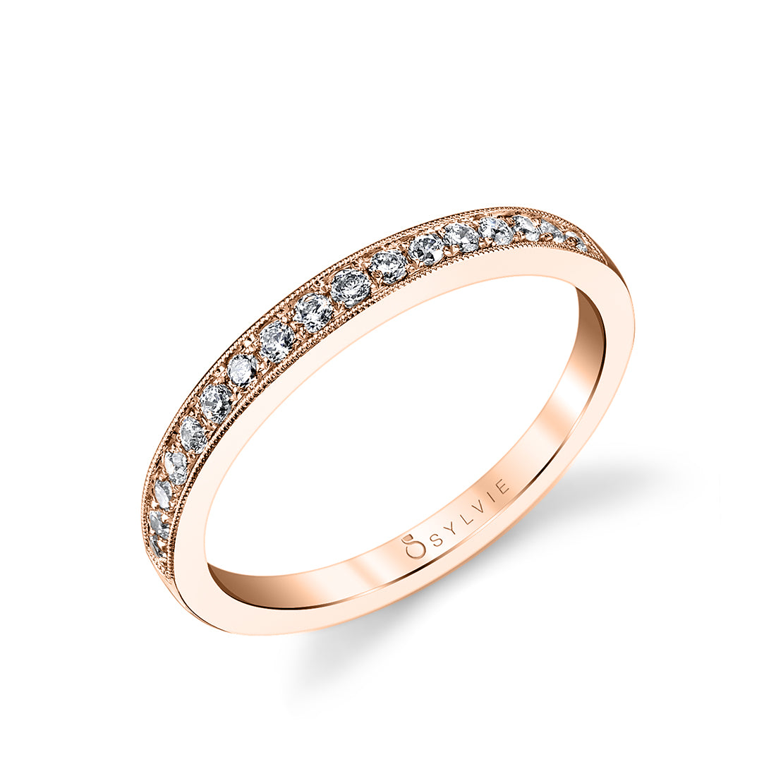 (18K Rose) Classic Wedding Band - Felicia