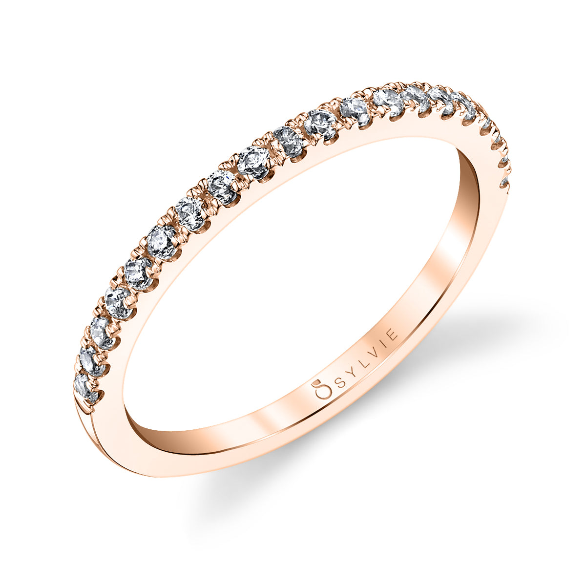 (18K Rose) Classic Wedding Band - Claudia